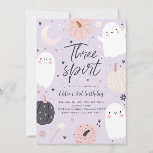 Invitation Trois Spirit Boho Halloween Ghost 3e anniversaire