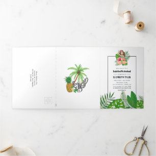Invitation Trois Volets Aloha Exotique Aloha Luau Bachelorette Week-end