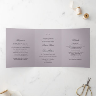 Invitation Trois Volets Amira Dusty Lilac Mariage élégant