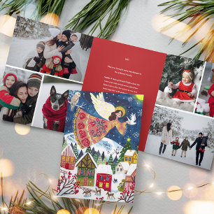 Invitation Trois Volets ange de noël paix sur terre Photo Noël