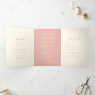 Invitation Trois Volets Bailee Peach Mariage moderne