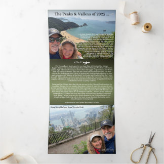 Invitation Trois Volets Best Wishes for New Year Photo & Xmas Letter   Tri