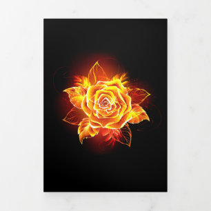 Invitation Trois Volets Blooming Fire Rose