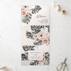 Boho Blush Rust Monstera Floral 2 QR Code Mariage