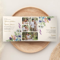 Boho Wildflower Photo Crème Tout en Un Mariage