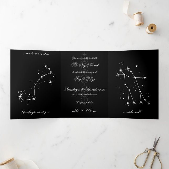 Invitation Trois Volets  BookTok Romantacy Wedding Invite - Scorpio/Gemini (Intérieur)