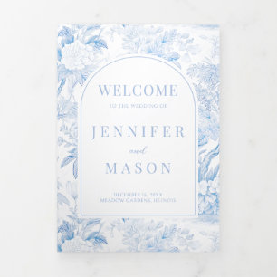 Invitation Trois Volets Carte de siège du Mariage de la Chinoiserie triplé