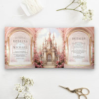 Château de conte de fées floral rose tout en un ma
