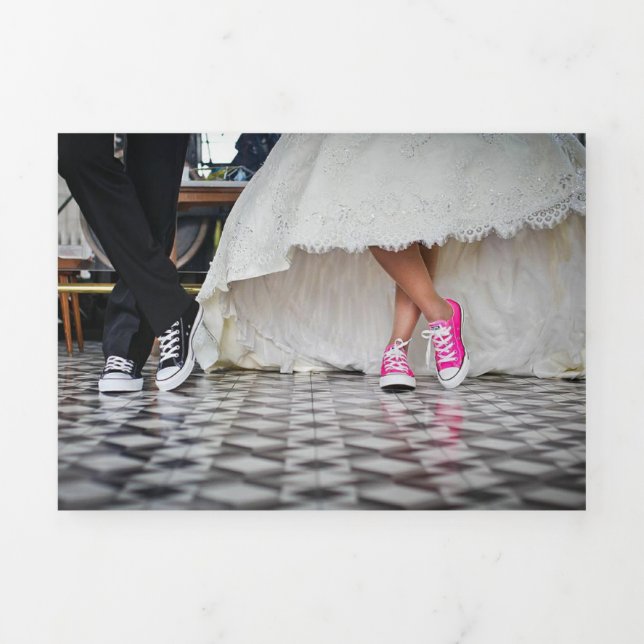 Invitation Trois Volets Chaussures de mariage de mariage Robe de mariée (Page de couverture)