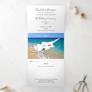 Invitation Trois Volets Chypre Mariage Destination Mariage