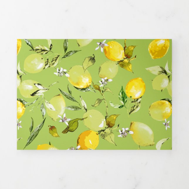 Invitation Trois Volets citrons aquarelle 22 (Page de couverture)