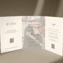 Code QR de détails de RSVP de photo d'ivoire noir 