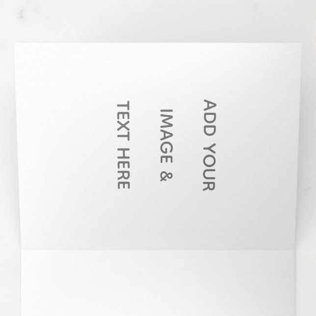 Invitation Trois Volets Créez votre propre blanc  (Intérieur en premier)
