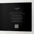Elégante photo mariage noir RSVP détails code QR
