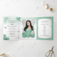 Elégante photo Silver et Seafoam Green Quinceañera