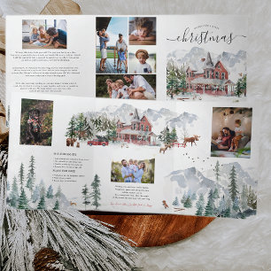 Invitation Trois Volets Ferme rustique d'hiver 8 Photo Noël