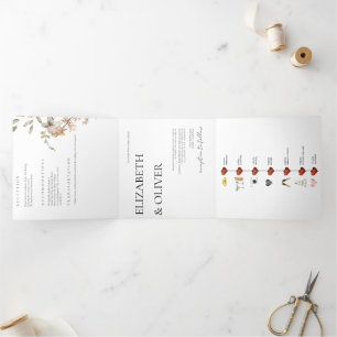 Invitation Trois Volets Fleur sauvage Floral Mariage