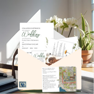 Invitation Trois Volets Fleur sauvage minimum 50 personnes do-it-yourself 