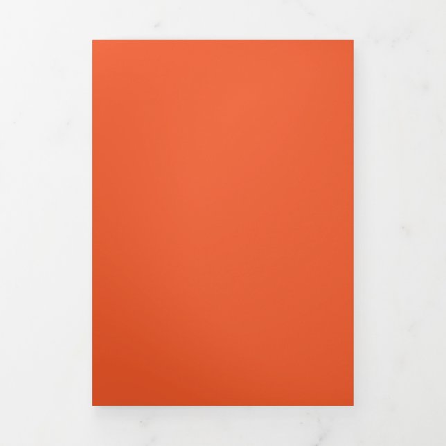 Invitation Trois Volets Fond orange vibrant uni | Design audacieux et chal (Page de couverture)
