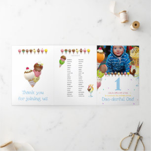 Invitation Trois Volets Glace d'été plaisir photo jeux