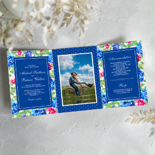 Invitation Trois Volets Jardin Floral Lumineux Photo Mariage