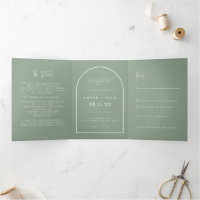 Jeu de jonction moderne Arch Mariage Sage Vert Dét