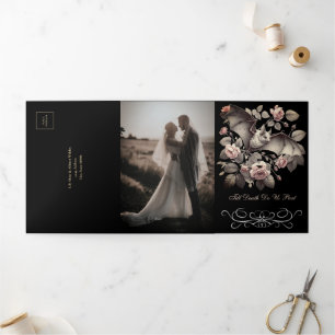 Invitation Trois Volets Jusqu'à ce que la mort nous sépare Mariage