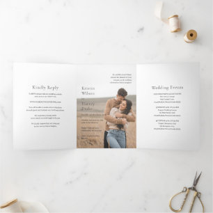 Invitation Trois Volets Kristin Photo Mariage moderne