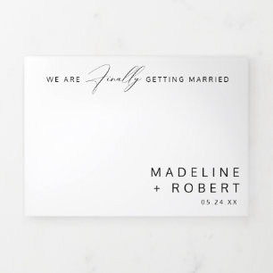 Invitation Trois Volets Le minimaliste finit par se marier Mariage