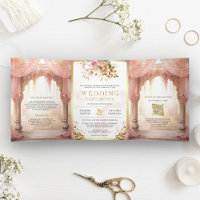 Mandap de mariage hindou indien floral rose rêveur