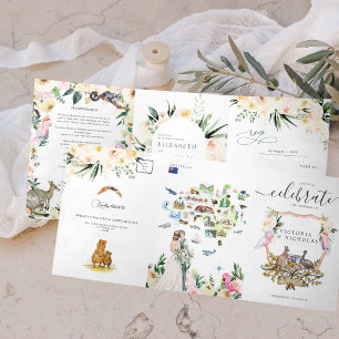 Invitation Trois Volets Mariage aquarelle   Australie Mariage