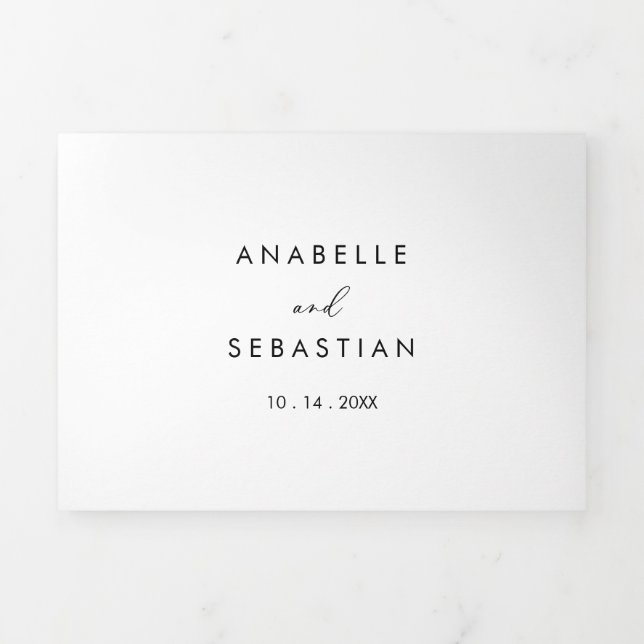 Invitation Trois Volets Mariage de calligraphie élégant et idyllique (Page de couverture)
