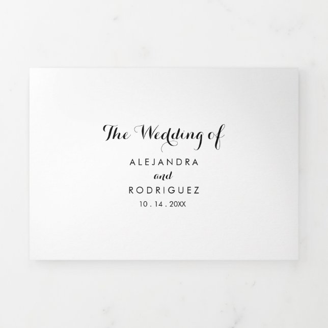 Invitation Trois Volets Mariage de calligraphie moderne (Page de couverture)