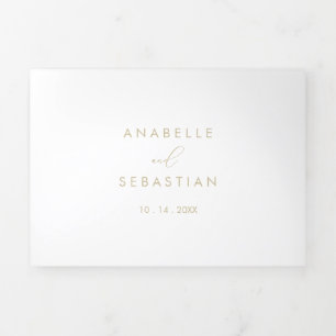Invitation Trois Volets Mariage minimaliste à l'élégance or