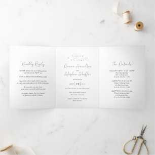 Invitation Trois Volets Mariage moderne Donna