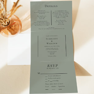 Invitation Trois Volets Mariage RSVP de l'arbre RSVP minima simple