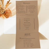 Mariage RSVP en terre cuite d'automne simple