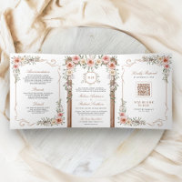 Mariage sous une verrière florale boho en bois rus