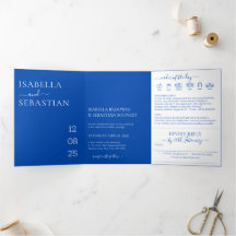 Mariage tout-en-un bleu cobalt