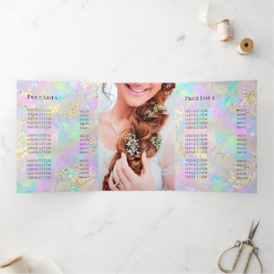 Invitation Trois Volets néon opal de parties scintillant faux chunky Broch
