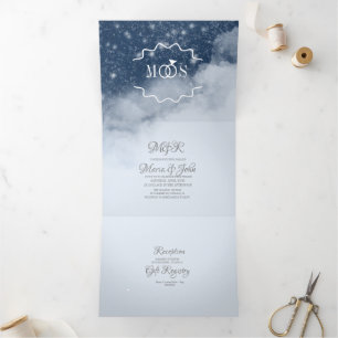 Invitation Trois Volets Nuit des étoiles des nuages des montagnes