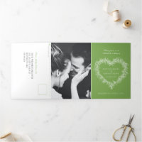 Option de repas de mariage vert gui blanc RSVP
