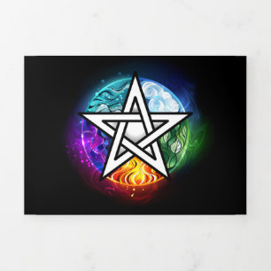 Invitation Trois Volets pentagramme wiccan