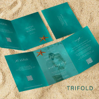 Photo de mariage de destination océan RSVP QR déta