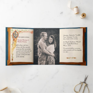 Invitation Trois Volets Photo Mariage de Fairy Tale
