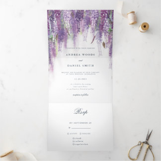 Invitation Trois Volets rêve de Wisteria