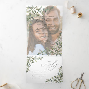 Invitation Trois Volets Rien de fantaisie Juste Amour Vellum Eucalyptus Ma
