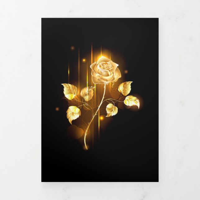 Invitation Trois Volets Rose d'or ( rose d'or ) (Page de couverture)