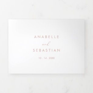 Invitation Trois Volets Rose Gold Idyllic Stylish Mariage de calligraphie