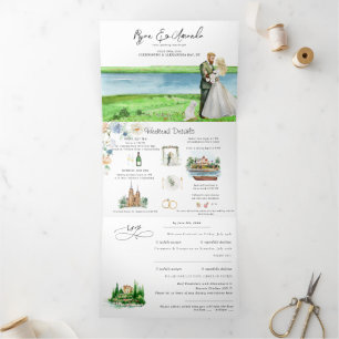 Invitation Trois Volets Rustic River Alexandria Bay Mariage